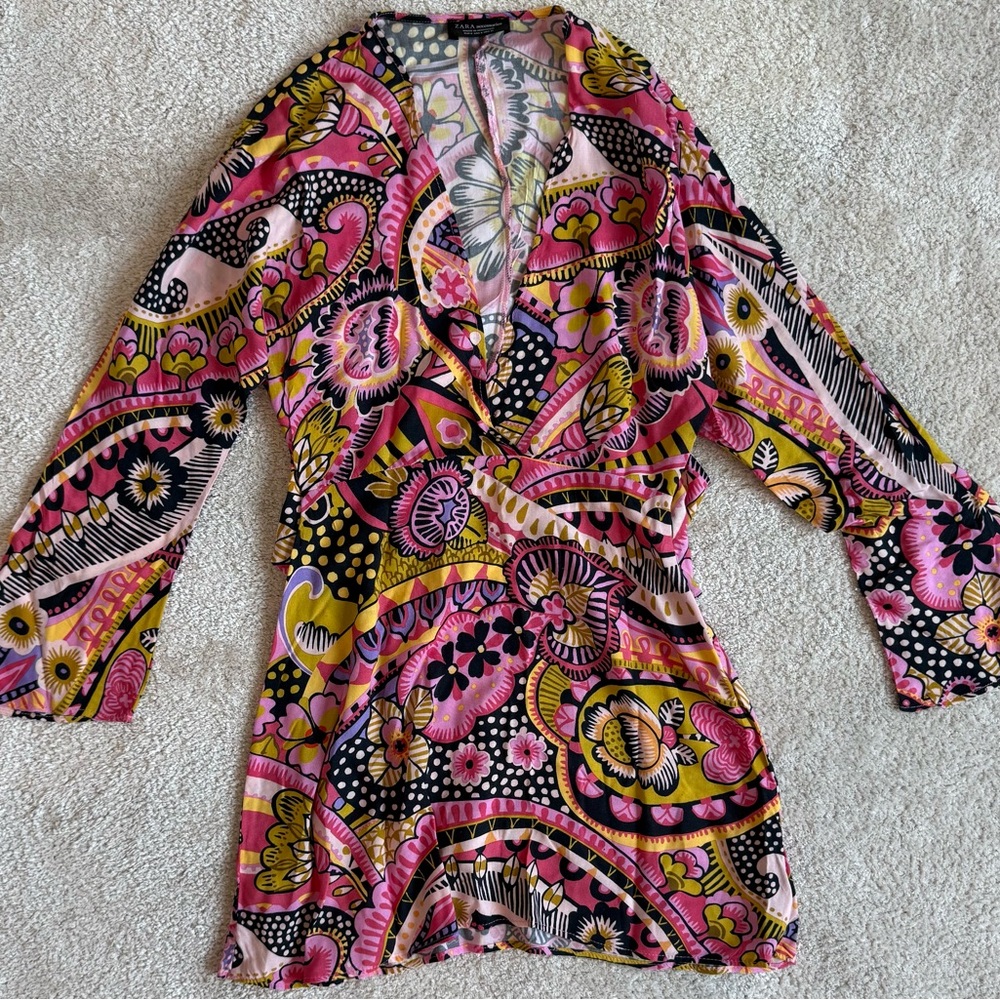 Zara Multicolor Floral Mini Dress